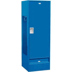 Solid Door Steel Gear Locker, 24"W x 24"D x 72"H, Blue, Unassembled
