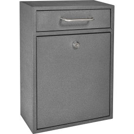 Wall Mount Locking Drop Box 11-1/4"W x 4-3/4"D x 16-1/4"H Granite