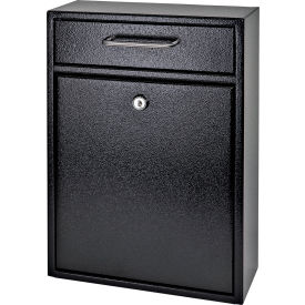 Wall Mount Locking Drop Box 11-1/4"W x 4-3/4"D x 16-1/4"H Black