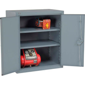 Heavy Duty Counter Hight Storage Cabinet, 12 Gauge, 36"W x 24"D x 36"H, Gray