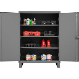 Heavy Duty Storage Cabinet, 12 Gauge, 48"W x 24"D x 66"H, Gray