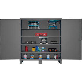 Heavy Duty Storage Cabinet, 12 Gauge, 72"W x 24"D x 78"H, Gray