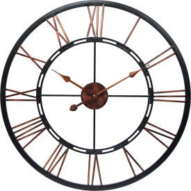 28" Wall Clock, Black Metal