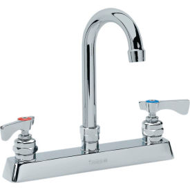 15-525L - 8" Center Deck Mount Faucet, 3-1/2" Gooseneck Spout