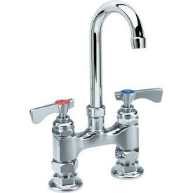 Royal Series 4" Center Raised Deck Mount Faucet, 8-1/2" Gooseneck Spout