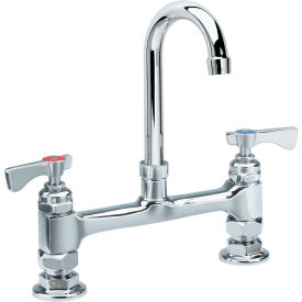- Royal Series 8" Center Raised Deck Mount Faucet, 8-1/2" Gooseneck Spout