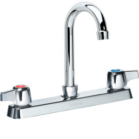 Commercial Series 8" Center Deck Mount Faucet, 8-1/2" Gooseneck Spout