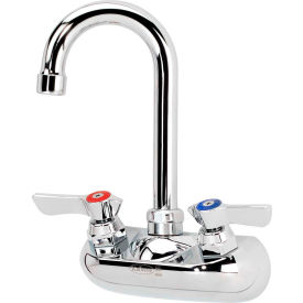 Silver Series 4" Center Wall Mount Faucet, 3-1/2" Gooseneck Spout