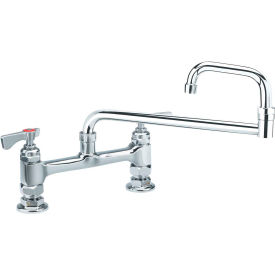 15-818L - 8" Center Raised Deck Mount Faucet, 18" Jointed Spout