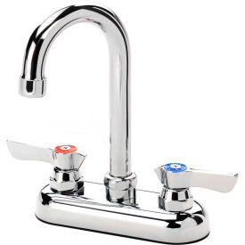 Silver Series 4" Center Deck Mount Faucet, 3-1/2" Gooseneck Spout