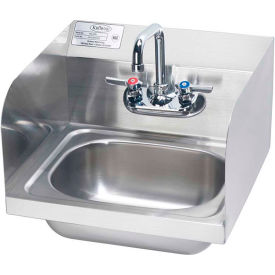 16" Hand Sink With Side Splashes Compliant, Wrist Handles