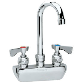 4" Center Wall Mount Faucet, 3-1/2" Gooseneck Spout