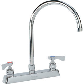 8" Center Deck Mount Faucet, 8-1/2" Gooseneck Spout