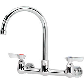 Commercial Series 8" Center Wall Mount Faucet, 8-1/2" Gooseneck