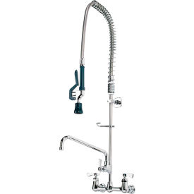 Royal Series 8" Center Wall Mount Pre-Rinse w/ Add-On Faucet, 12" Spout
