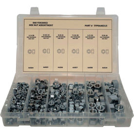 315 Piece Finished Hex Nut Assortment - 1/4" to 5/8" - Grade 2 - Fine Thread - Steel - Zinc