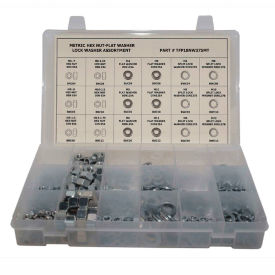 630 Piece Metric Hex Nut & Washer Assortment - M4 to M12 - Steel - Zinc