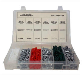 450 Piece Plastic Anchor & Sheet Metal Screw Assortment - #8 to #16