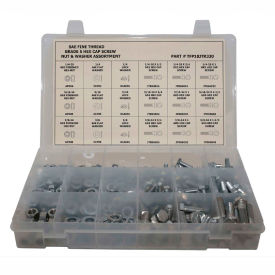 330 Piece Hex Head Cap Screw Assortment - 1/4" to 3/8" - Grade 5 - Fine Thread - Steel - Zinc