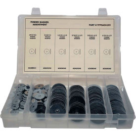 185 Piece Fender Washer Assortment - #8 to 1/2" - Grade 2 - Steel - Zinc
