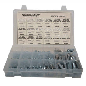 250 Piece Metric Hex Head Cap Screw Assortment - M4 to M12 - Grade 8.8 - Steel - Zinc