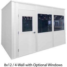 Porta-King Inplant Office, White Vinyl Int & Ext, 8x8, 4-Wall, Class C Fire & STC27 Sound