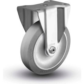 2 Series Rigid Plate Caster - Rubber on Polyolefin 5" Dia. 325 Lb.