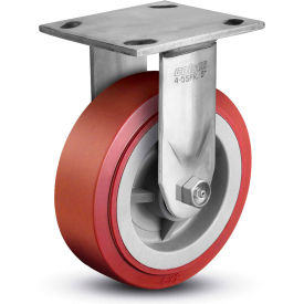 4 Series Rigid Plate Caster - Polyurethane on Polyolefin 4" Diameter 600 lb.