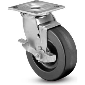 4 Series Swivel Plate Caster - Phenolic Top Lock Brake 4" Dia. 800 Lb.
