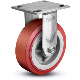 4 Series Rigid Plate Caster - Polyurethane on Polyolefin 5" Dia. 750 Lb.