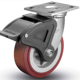 4 Series Swivel Plate Caster Polyurethane With Brake 8" Dia. 1000 Lb.