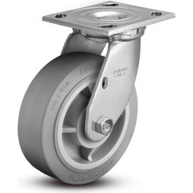 Swivel Plate Caster - Rubber on Polyolefin - 5" Dia. 500 Lb. Cap.