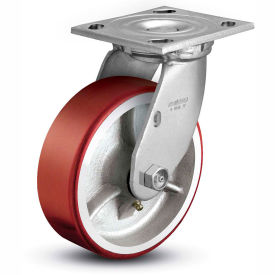 Swivel Plate Caster Mold-On Polyurethane 5" Dia. 1000 Lb. Cap.
