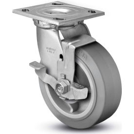 4 Series Swivel Plate Caster Rubber Top Lock Brake 8" Dia. 675 Lb.