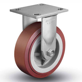 4 Series Rigid Plate Caster - Polyurethane on Polyolefin 6" Dia. 900 Lb.