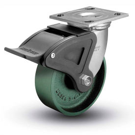 4 Series Swivel Plate Caster With Brake 5" Dia. 1000 Lb.