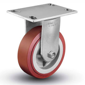 6 Series Rigid Plate Caster - Polyurethane on Polyolefin 5" Dia. 750 Lb.