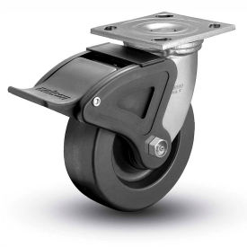 4 Series Swivel Plate Caster Phenolic Total Lock Brake 5" Dia. 1000 Lb