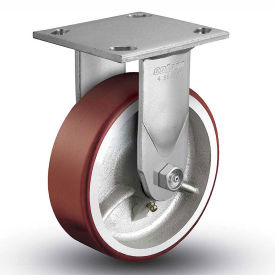 4 Series Rigid Plate Caster - Mold-On Polyurethane 6" Dia. 1200 Lb. Cap.