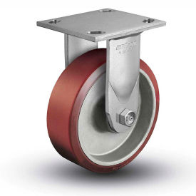 4 Series Rigid Plate Caster - Mold-On Polyurethane 5" Dia. 1000 Lb. Cap.