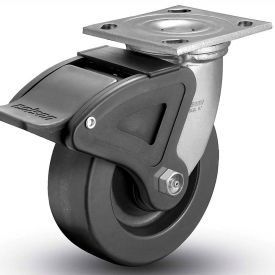 4 Series Swivel Plate Caster 4.06109.339 Phenolic Total Lock Brake 6" Dia. 1200 lb