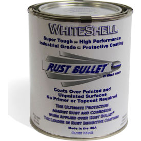 Rust Bullet WhiteShell Protective Coating and Topcoat Quart Can.