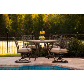 Monaco 5 Piece Patio Dining Set with 4 Swivel Rockers