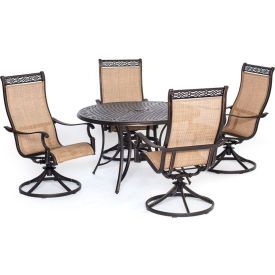 Manor 5 Piece Outdoor Dining Set w/ 4 Swivel Rockers