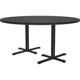 60" Round Restaurant Table, Black