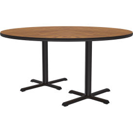 60" Round Restaurant Table, Oak