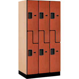 Z-Style 2-Tier 6 Door Designer Locker, 36"W x 21"D x 76"H, Cherry, Partially Assembled