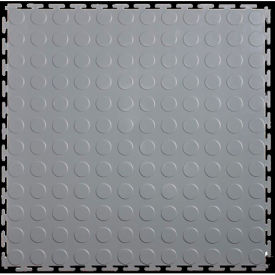 PVC Floor Tiles, 19.5x19.5", Coin, Light Gray