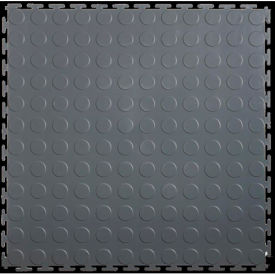 PVC Floor Tiles, 19.5x19.5", Coin, Gray
