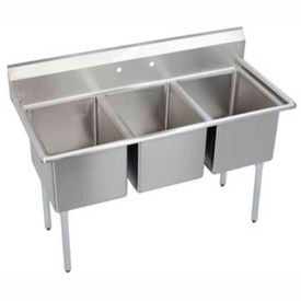 Elkay E3C16X20-0X NSF 3-Compartment Sink, 16L x 20W x 12D Bowl